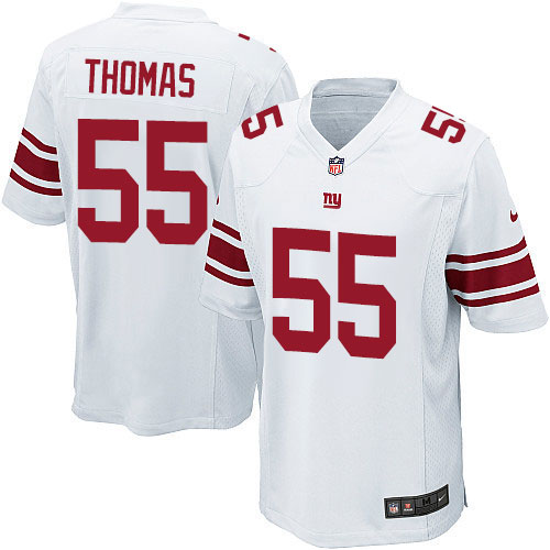 Men's Game J.T. Thomas Nike Jersey White Road - #55 NFL New York Giants